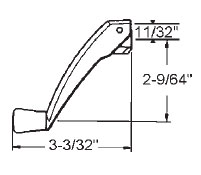 STB Window Operator Handle, Folding, Beige, 11/32" Spline Size