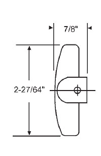 STB Window Operator Handle, T-Crank, Bronze, 11/32" Spline Size