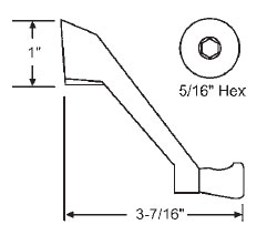 STB Window Operator Handle, Crank Type, Clay, 5/16" Recessed Hex