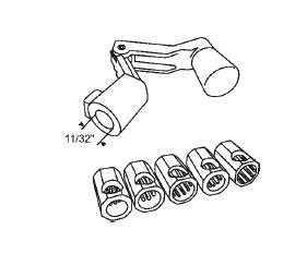 STB Window Operator Handle, Crank Type, Universal, Aluminum