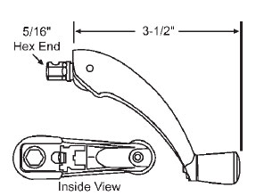 STB Window Operator Handle, Crank Type, Folding, Almond, 5/16" Spline Size