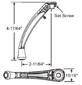 STB Window Operator Handle, Crank Type, White, 5/16" Spline Size