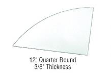 CRL 12" Quarter Round 3/8" Clear Tempered Glass Shelf - Pack of 5