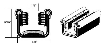 CRL Channel with Pile Liner for 1949-1963 Willys, Jeep and Diamond-T Trucks - 96 in long