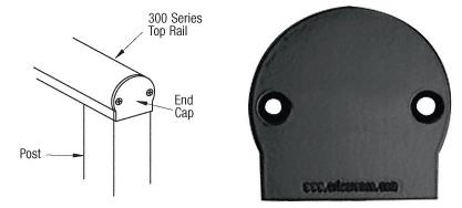 CRL Matte Black 300 Series Decorative End Cap