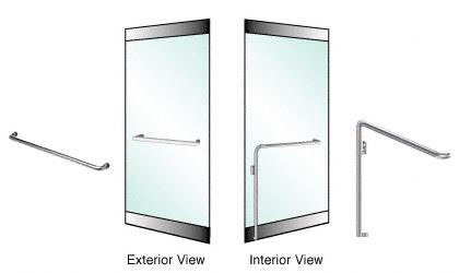 CRL Brushed Stainless Left Hand Reverse Rail Mount "A" Exterior Dummy Handle for 3/4" Glass