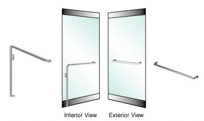 CRL Brushed Stainless Left Hand Swing Rail Mount "A" Exterior Dummy Handle for 3/4" Glass