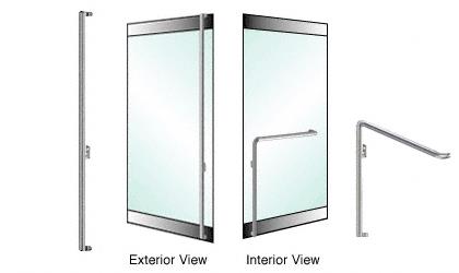 CRL Brushed Stainless Left Hand Reverse Rail Mount "F" Exterior Dummy Handle for 3/4" Glass