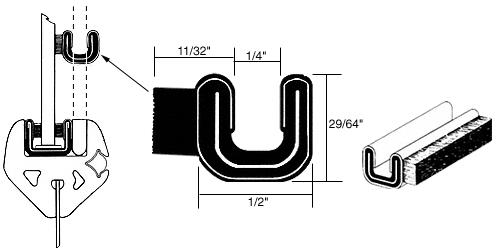 CRL Rigid Unbeaded Glass Edge Weatherstrip - 96 in long
