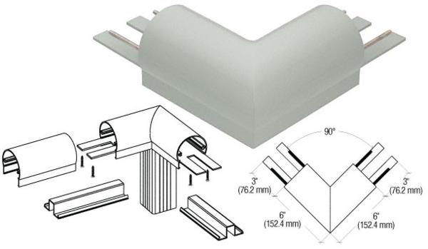 CRL Agate Gray 300 Series Top Cap 90 Degree Corner