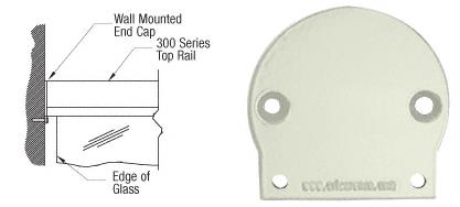 CRL Oyster White 300 Series Wall Mount End Cap