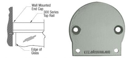 CRL Agate Gray 300 Series Wall Mount End Cap