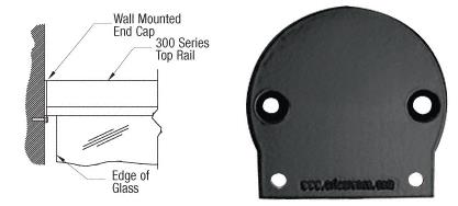 CRL Matte Black 300 Series Wall Mount End Cap