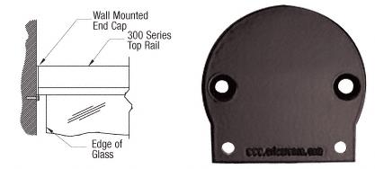 CRL Matte Bronze 300 Series Wall Mount End Cap