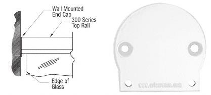 CRL Sky White 300 Series Wall Mount End Cap