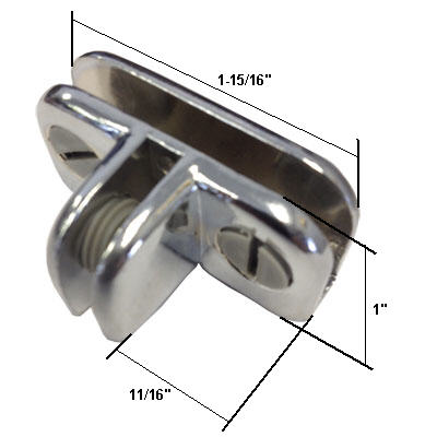 Chrome 3-Way Metal Adjustable Glass Display Connector for 1/8", 3/16" and 7/32" Glass