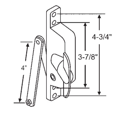 STB Jalousie Window Operator, Non-handed, Bronze, 4" Arm, for Superior Windows