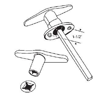 Truck Cap and Garage Door Tee Handle Set - Chrome