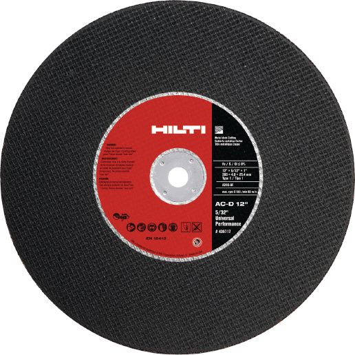 Hilti AC-D UP Metal Deck Cutting Disc for Gas Saw  - 12" Diameter - 20mm Arbor - 436715 - 10 pack