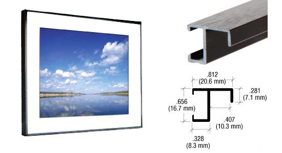 CRL Glossy Black Aluminum Frame Molding - 12 ft long