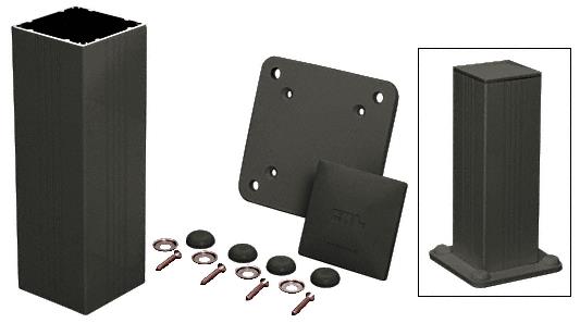 CRL Standard Matte Black 4" x 4" Surface Mount Post Kit - 42" Long