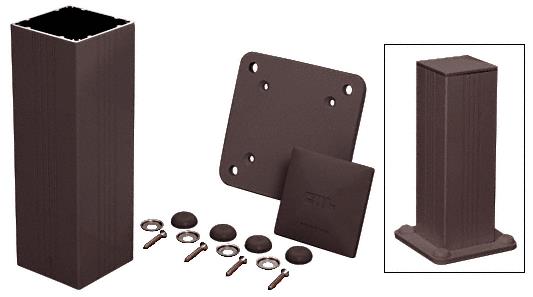 CRL Standard Matte Bronze 4" x 4" Surface Mount Post Kit - 42" Long