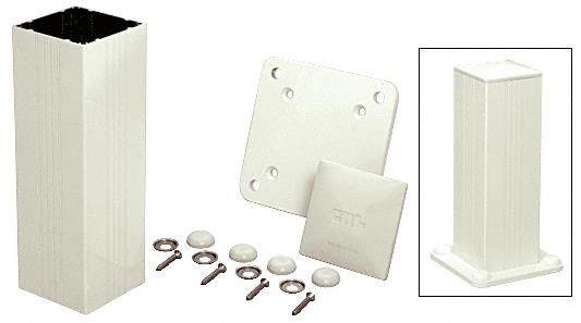 CRL Standard Oyster White 4" x 4" Surface Mount Post Kit - 48" Long