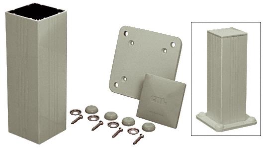 CRL Standard Beige Gray 4" x 4" Surface Mount Post Kit - 48" Long