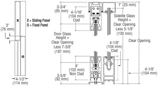 CRL OX/XO Black SSR 4" Square Sliding Door System