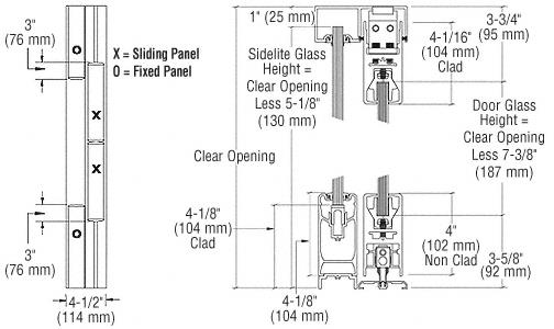 CRL OXXO Satin Anodized SSR 4" Square Sliding Door System