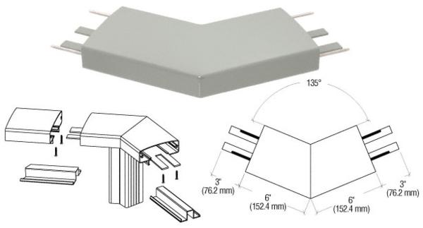 CRL Agate Gray 400 Series Top Cap 135 Degree Corner