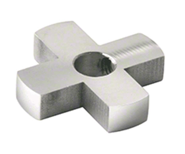CRL Polished Stainless 1/4" 4-Way Hub