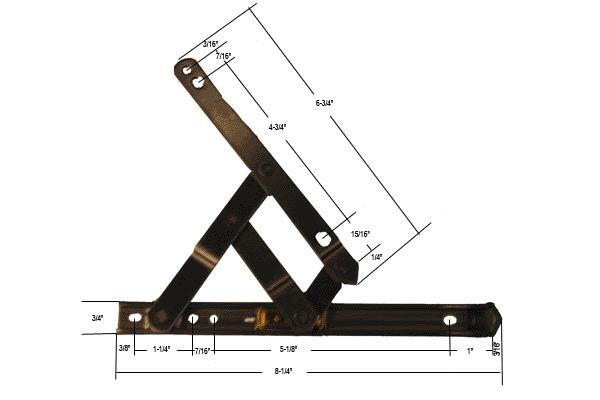 CRL 8" 4-Bar Standard Duty Stainless Steel Friction Hinge