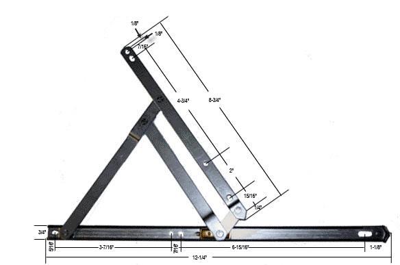 CRL 12" 4-Bar Standard Duty Stainless Steel Friction Hinge