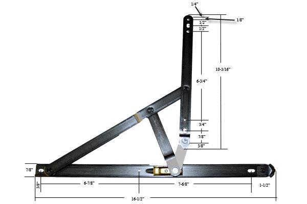 CRL 16" 4-Bar Heavy-Duty Stainless 90 Degree Window Hinge