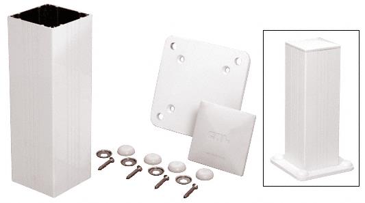 CRL Standard Sky White 4" x 4" Surface Mount Post Kit - 36" Long