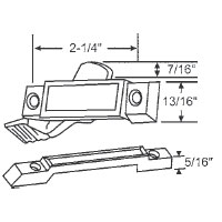 STB Window Sweep Latch for Sash Lock, Black, 3/8" Latch Projection, 2-1/4" Screw Holes