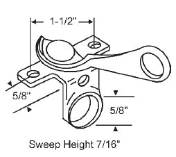 STB Sweep Lock, Bronze Casting, White Bronze, 1-1/2" Screw Holes