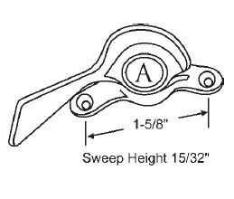 STB Sweep Lock, Bronze Casting, White Bronze, 1-5/8" Screw Holes