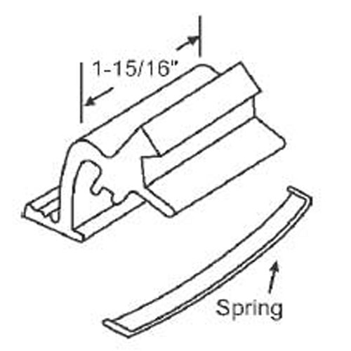 STB Sliding Window Latch and Pull, Extruded Aluminum, with Spring, Mill, 1-15/16"