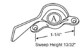 STB Sweep Lock, Bronze Casting, White Bronze, 1-1/4" Screw Holes