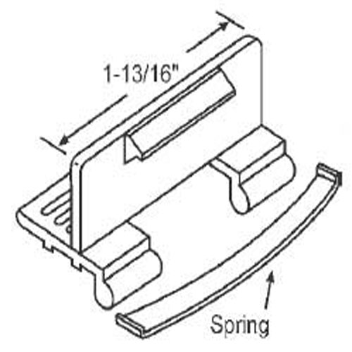 STB Sliding Window Latch and Pull, Extruded Aluminum, with Spring, Black, 1-13/16"