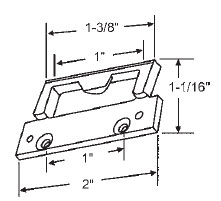 STB Hung and Sliding Keepers, Face Mounted, Beige, 1" Between Mounting Holes