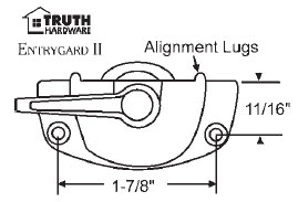 STB Sash Lock, Zinc Die Cast, Bronze, 1-7/8" Screw Holes