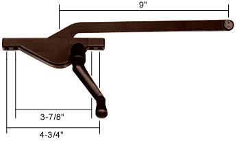 CRL 9" Left Hand Bronze Teardrop Style Window Casement Operator