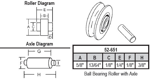 STB Sliding Window Replacement Roller, Concave Metal Wheel, with Axle, 5/8" Diameter - Package