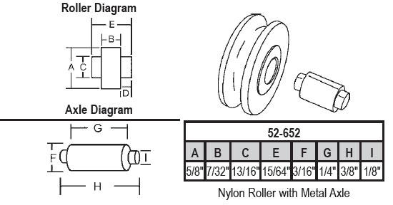 STB Sliding Window Replacement Roller, Nylon Wheel, with Axle, 5/8" Diameter - Package