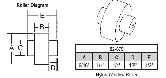STB Sliding Window Replacement Roller, Nylon Wheel, with Axle, 9/16" Diameter - Package