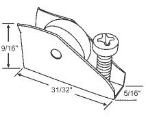 STB Window Roller Assembly, Nylon Wheel, 1/2" Diameter - Package