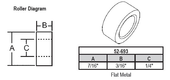 STB Sliding Window Replacement Roller, Flat Metal Wheel, 7/16" Diameter - Package